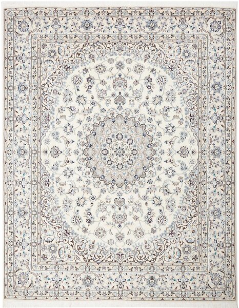 Tappeto Nain 9la Persia Medaglione Crema Blu 206x257 Cm