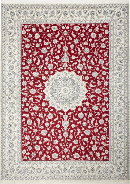 Tappeto Nain 9la Persia Medaglione Rosso Crema 250x340 Cm