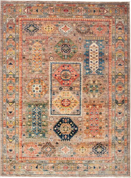 Tappeto Tribal Pakistan Tribale Multicolore Marrone 150x200 Cm