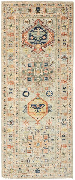 Tappeto Tribal Pakistan Geometrico Verde Terracotta 78x196 Cm