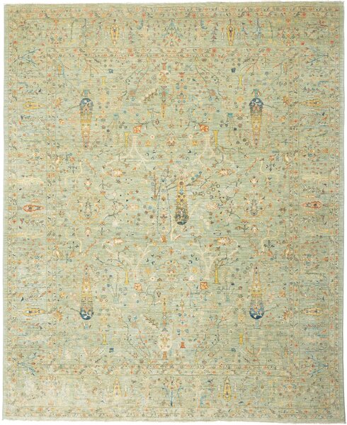 Tappeto Shahi Fine Pakistan Floreale Verde Acqua Policromo 243x304 Cm