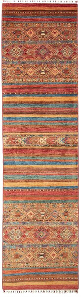 Tappeto Samarkand Pakistan Geometrico Terracotta Blu 79x308 Cm