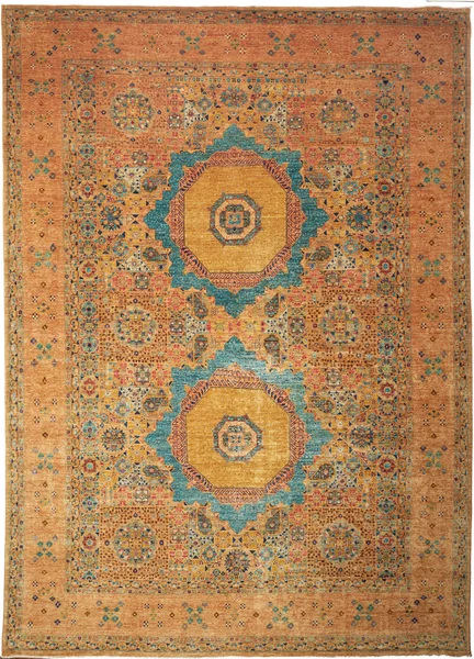 Tappeto Mamlouk Pakistan Astratto Arancio Oro 305x430 Cm