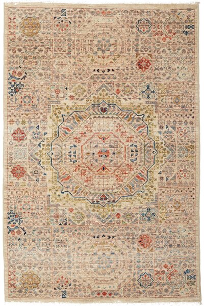 Tappeto Mamlouk Pakistan Geometrico Beige Multicolore 78x123 Cm