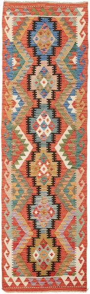 Tappeto Kilim Afghanistan Geometrico Rosso Blu 73x245 Cm