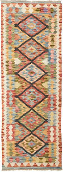 Tappeto Kilim Afghanistan Geometrico Multicolore Terra 66x185 Cm