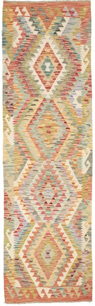 Tappeto Kilim Afghanistan Astratto Multicolore Pastello 84x289 Cm