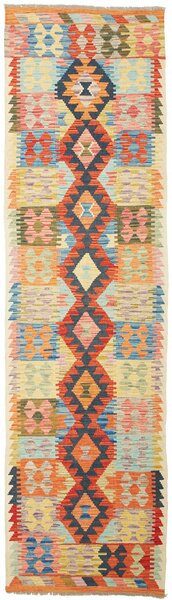 Tappeto Kilim Afghanistan Astratto Multicolore Vivace 78x286 Cm
