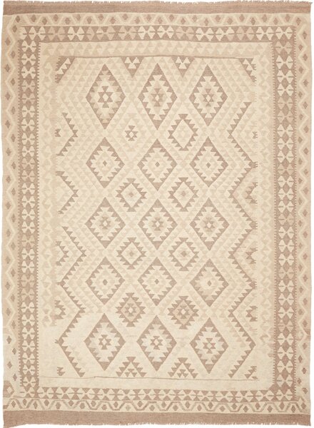 Tappeto Kilim Afghanistan Geometrico Panna Sabbia 213x289 Cm