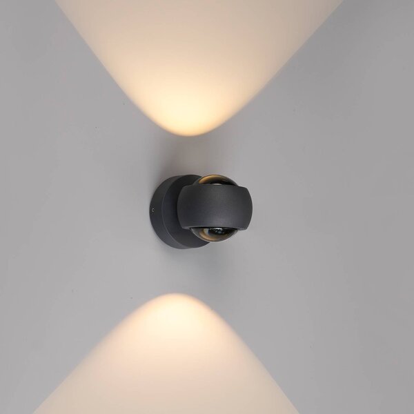 LCD Applique da esterni a LED 5170, dimmerabile, Nero, Alluminio, Moderno, Applique LED da esterni