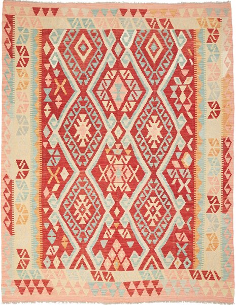 Tappeto Kilim Afghanistan Geometrico Rosso Celeste 180x231 Cm