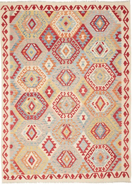 Tappeto Kilim Afghanistan Geometrico Multicolore Vivace 173x235 Cm