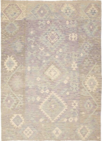 Tappeto Kilim Afghanistan Geometrico Lavanda Azzurro 172x243 Cm
