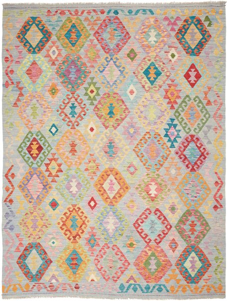 Tappeto Kilim Afghanistan Astratto Azzurro Multicolore 186x244 Cm