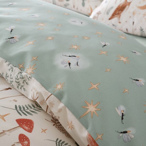 Biancheria da letto estesa verde-beige per letto matrimoniale 230x220 cm Enchanted Twilight - Catherine Lansfield
