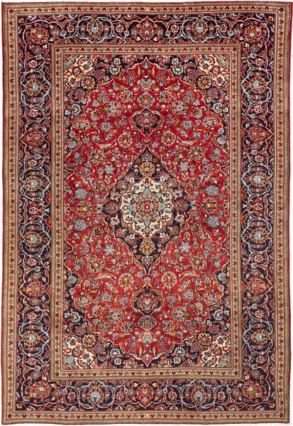 Tappeto Ardakan Persia Medaglione Rosso Blu 203x300 Cm