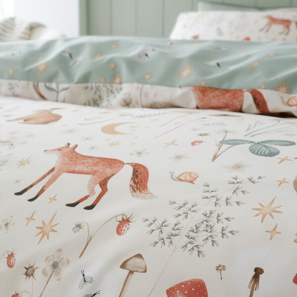 Biancheria da letto estesa verde-beige per letto matrimoniale 230x220 cm Enchanted Twilight - Catherine Lansfield