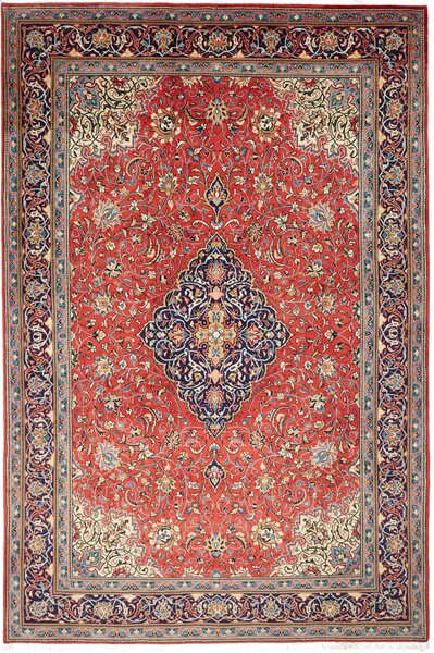Tappeto Sarough Persia Medaglione Rosso Blu 220x330 Cm