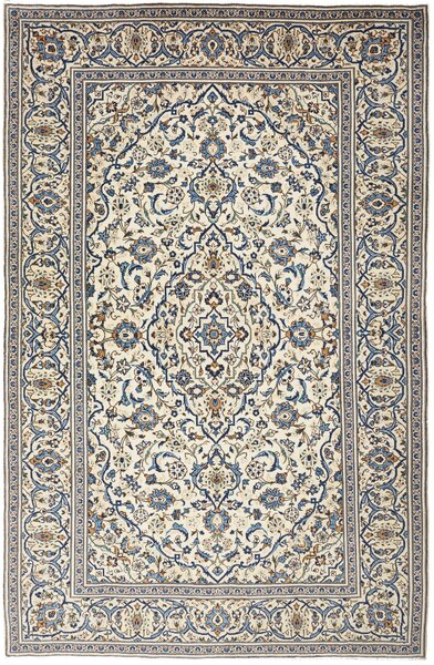 Tappeto Kashan Persia Medaglione Avorio Blu 195x305 Cm