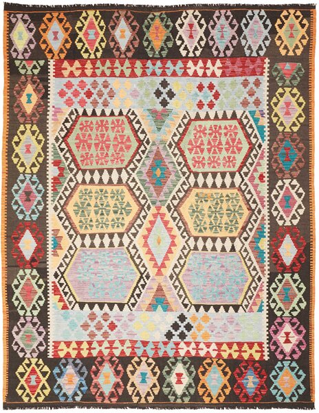 Tappeto Kilim Afghanistan Geometrico Multicolore Vivace 184x233 Cm