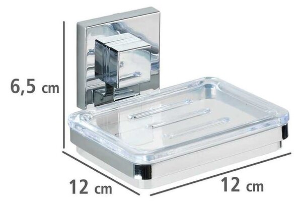 Set di accessori da bagno autoportanti color argento in plastica lucido Quadro - Wenko