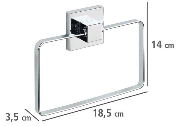 Set di accessori da bagno autoportanti color argento in plastica lucido Quadro - Wenko
