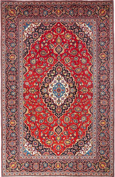 Tappeto Ardakan Persia Medaglione Rosso Blu 198x307 Cm