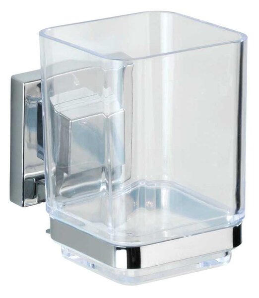 Set di accessori da bagno autoportanti color argento in plastica lucido Quadro - Wenko