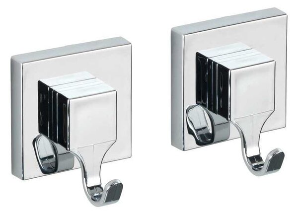 Set di accessori da bagno autoportanti color argento in plastica lucido Quadro - Wenko