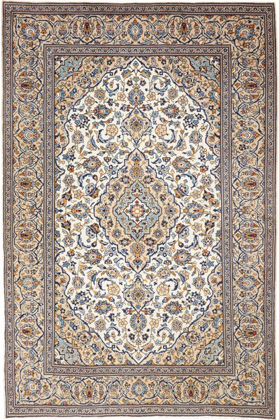 Tappeto Kashan Persia Medaglione Bianco Blu 195x300 Cm