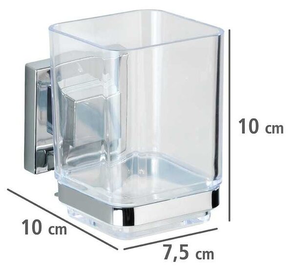 Set di accessori da bagno autoportanti color argento in plastica lucido Quadro - Wenko