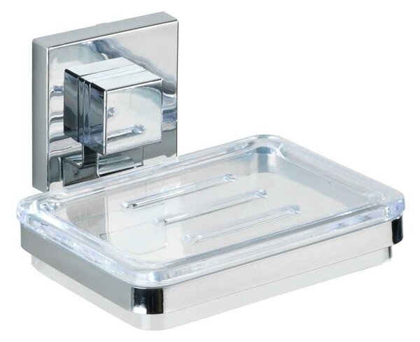 Set di accessori da bagno autoportanti color argento in plastica lucido Quadro - Wenko