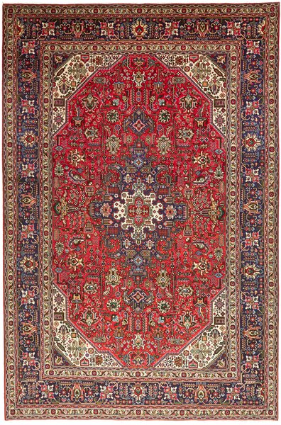 Tappeto Tabriz Persia Geometrico Rosso Blu 205x305 Cm