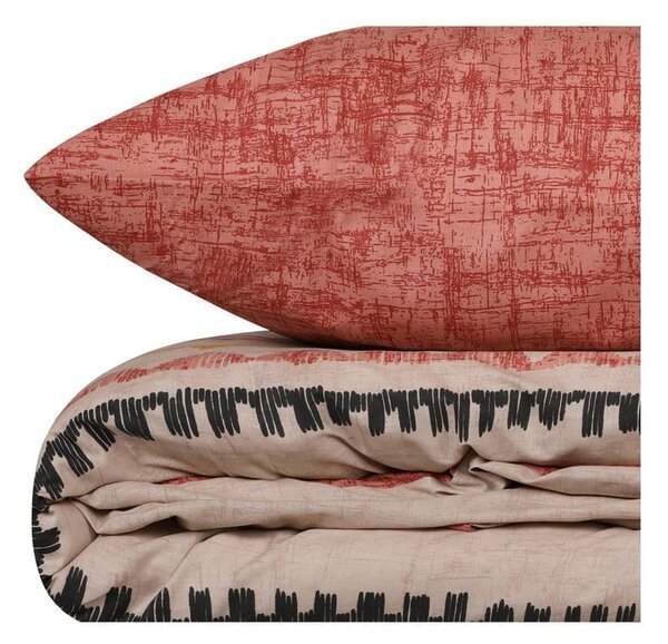 Biancheria da letto matrimoniale color rosso mattone e marrone in cotone Renforcé 240x220 cm Felix - Mijolnir