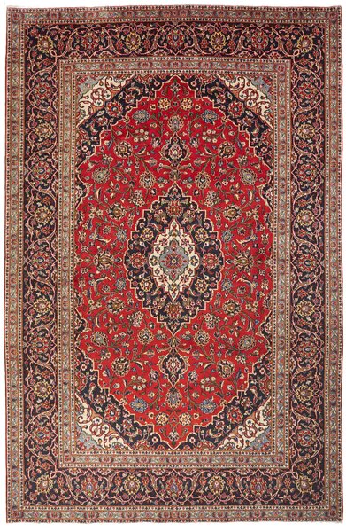 Tappeto Ardakan Persia Medaglione Rosso Blu Scuro 200x305 Cm