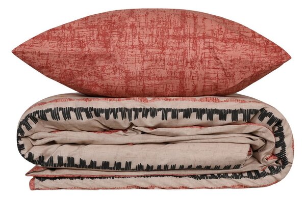 Biancheria da letto matrimoniale color rosso mattone e marrone in cotone Renforcé 240x220 cm Felix - Mijolnir