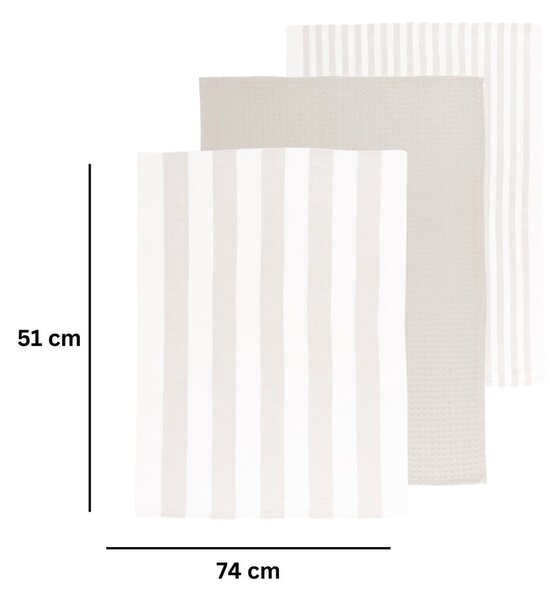 Set di strofinacci in cotone 3 pz 51x74 cm Marra – Tiseco Home Studio