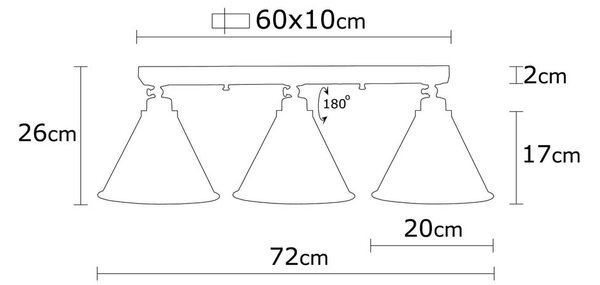 Plafoniera nera/dorata con paralume in metallo ø 20 cm Tramino – Opviq lights