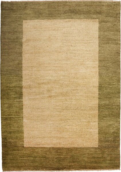 Tappeto Shayan Pakistan Astratto Beige Verde Oliva 156x200 Cm
