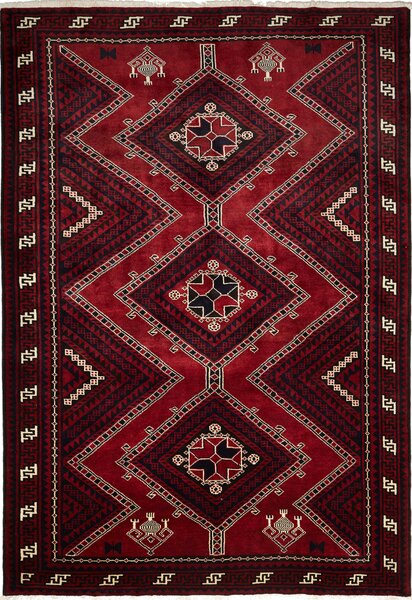 Tappeto Lori Persia Geometrico Rosso Nero 215x305 Cm