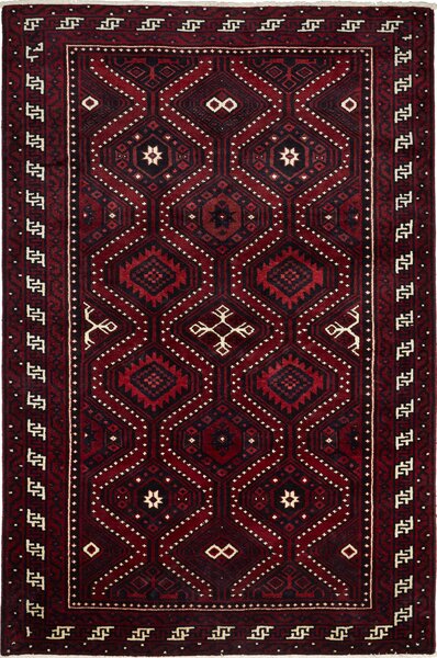 Tappeto Lori Persia Geometrico Rosso Scuro Blu 176x263 Cm
