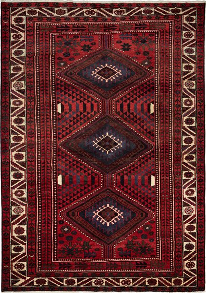 Tappeto Lori Persia Tribale Rosso Blu 222x320 Cm