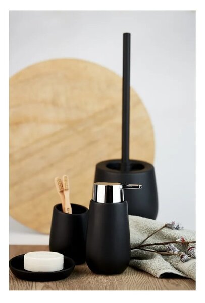 Set di accessori da bagno nero opaco in ceramica Badi - Wenko