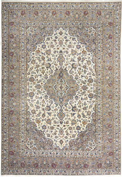 Tappeto Kashan Persia Medaglione Crema Beige 207x300 Cm