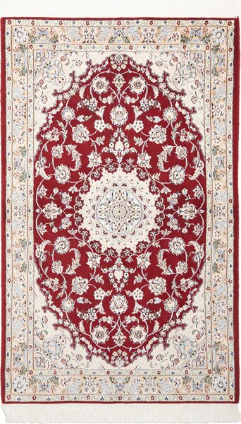 Tappeto Nain 9la Persia Medaglione Rosso Crema 100x160 Cm