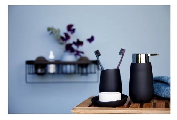 Set di accessori da bagno nero opaco in ceramica Badi - Wenko