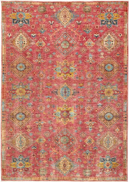 Tappeto Tribal Pakistan Geometrico Rosso Blu 173x244 Cm
