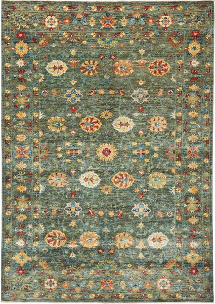 Tappeto Zigler Fine Pakistan Floreale Verde Salvia Policromo 168x239 Cm