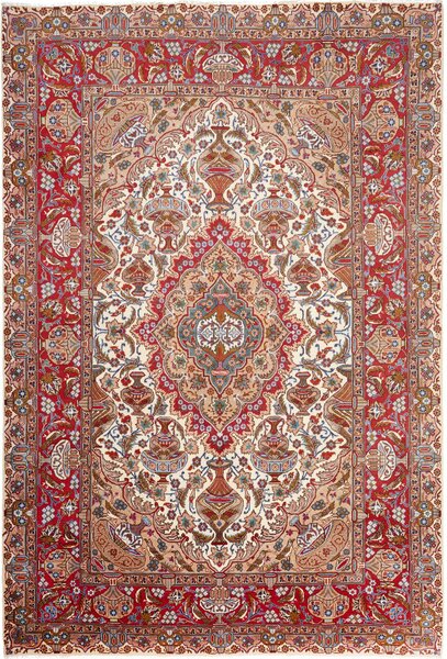 Tappeto Kashamr Zirkhaki Persia Medaglione Crema Rosso 200x295 Cm