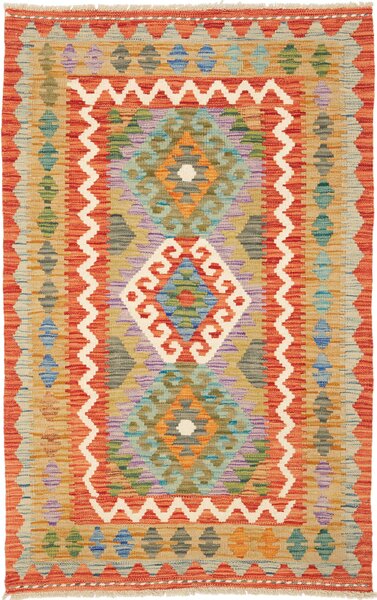 Tappeto Kilim Afghanistan Geometrico Arancio Beige 80x128 Cm